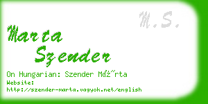 marta szender business card